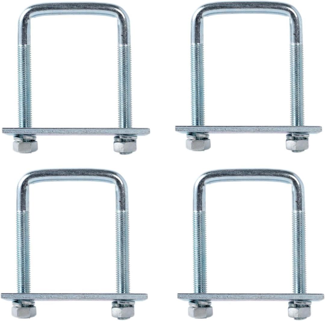 4 Pack Leaf Spring Clamp Kit, 2-5/8 inch Width X 3-3/4 Long Leaf Spring Clamps for Truck, Locks Springs. (3-1/8Wide X 4-1/8Long)