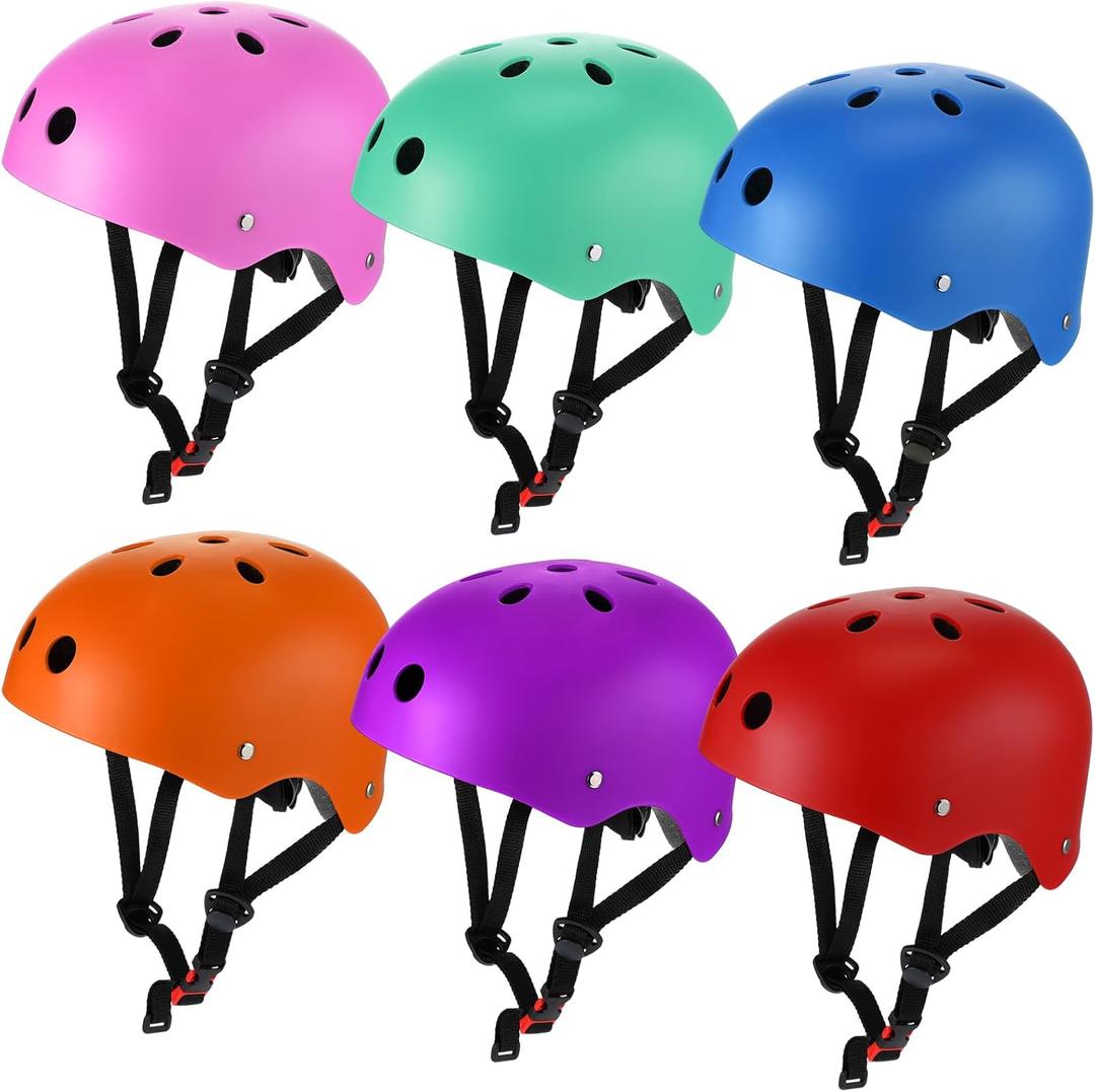 Copkim 6 Packs Kids Bike Helmet, CPSC Certified Toddler Preschool Bicycle Helmet for 3-8 Years Boys Girls Child Bicycle Colored Adjustable Safety Outdoor Sports Accessories Back to School Party Gifts