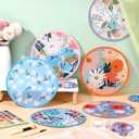 Gejoy 24 Pieces Morandi Style Foldable Fan Handheld Compact Cooling Fans Multi Role Round Fans for Outdoor Games for Women Man Daily Use Festival Wedding Party Favors Decorations Portable, 8 Style
