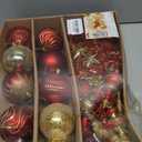 SHareconn 80pcs Christmas Balls Ornaments Set, Contemporary Light Luxury Gift Set, Shatterproof Plastic Decor for Xmas Tree Holiday Wedding Party Decorations with Hanging Strings, Red and Gold