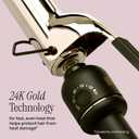 HOT Tools 24K Gold Professional 1 1/2" Extended Barrel Curling Iron with Clamp for Bouncy Curls, Faster Styling, Less Damage & Long-Lasting Results