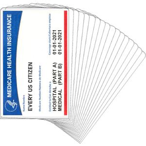 Zonon 200 Pieces New Medicare Card Holder Protector Sleeves 12 Mil Clear PVC Water Resistant Vaccine Card Holder Waterproof Plastic Protective Sleeves for Credit Business