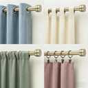 Sand Nickel Curtain Rods for Windows 18-45 Inch,Adjustable Length 1 Inch Diameter Heavy Duty Curtain Rod for Bedroom/Kitchen/Dorm/Apartment/Door