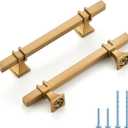 10 Pack 4 Inch Gold Cabinet Handles Square Zinc-Alloy Pulls For Kitchen Dresser Closet And Bathroom Cabinets Hardware