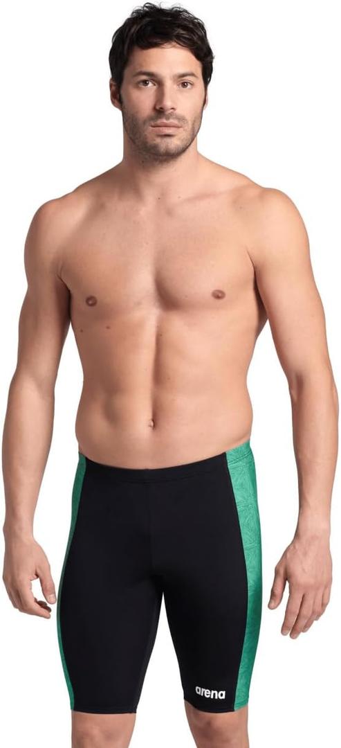 ARENA Performance Men's Abstract Tiles Swim Jammer Athletic Practice Knee-Length Swimsuit Competitive Training Bathing Suit (M)