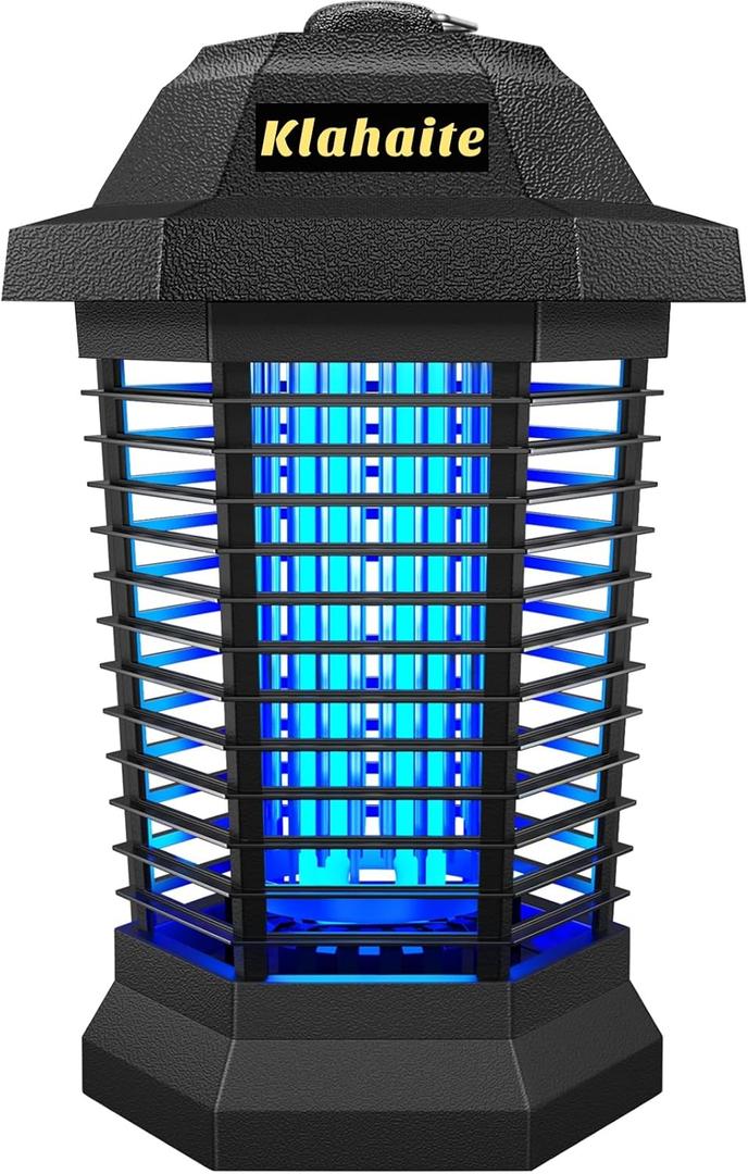 Klahaite Bug Zapper Outdoor, Electric Mosquito Zapper, Fly Zapper Indoor Fly Traps, Mosquito Repellent Outdoor Patio and Backyard Covers 1/2 Acre, 3 Prong Plug, 4200V, ABS Fireproof Plastic Outer