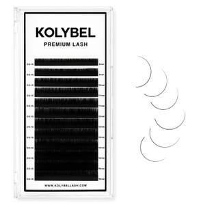 3 x KOLYBEL Classic Lash Extensions 0.15 C CC D DD J B L Curl 8-16mm Mixed Lash Trays Premium Silk Eyelash Extensions Matte Dark Lash Extension for Professional Salon Use (0.15-D-8-16mm)