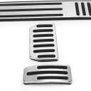 Automotive Interior 3Pcs Foot Pedal Set Accelerator Brake Footrest Pads Stainless Steel Rubber Antislip Replacement for MODEL S X
