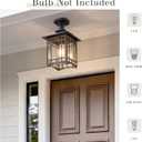 Emliviar Outdoor Semi Flush Mount Ceiling Light Fixture, 15.4 Inch Black Porch Light Ceiling Mount with Clear Glass for Proch, E26 Base Socket, XE309F-M BK, Standard - Clear Glass