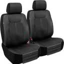 Season Guard Dakota Truck Seat Covers; Universal Fit for Large or SUV; Heavy Duty Design; Front and Rear Storage Pockets, Built-in Molle Style Organizer; Semi-Custom Fit; Faux Leather; 2pcs, Black