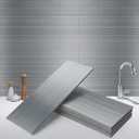 Art3d 4" x 12" Peel and Stick Stainless Steel Metal Tile for Kitchen, Subway Backsplash (15 Pack) (A27)