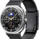 LULULOOK Titanium Watch Band for Samsung Galaxy Watch 8 40mm 44mm & 8 Classic 46mm 2025, Adjustable Titanium Metal Watch Band Strap with Removal Tool, Folding Clasp for Men Women