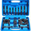 KOOPOOL Bearing Puller and Splitter Kit, Separator and Puller Set, Pinion Bearing Puller and Wheel Removal Tool, 5 Ton Capacity Bearing Separator with 2’’ and 3’’ Bearing Separator Jaws, 14Pcs (Blue)
