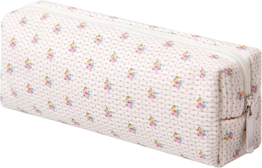 Cosmetic Bag for Women Corduroy Makeup Bag Travel Make Up Organizer Tool Pouch Small Bag for Purse, Zipper Portable Storage Pouch Toiletry Bag for Women (Apis)