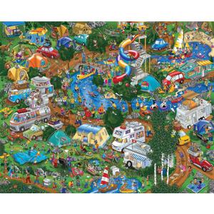 Springbok - Camping World - 1000 Piece Jigsaw Puzzle- Illustration Features Camping at It's Best