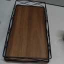 Toilet Paper Basket Holder, 13" Bathroom Tray Countertop, Wood and Metal Toilet Tank Tray Bathroom Vanity Organizer for Toiletry, Kitchen Sink Organizer for Soap Dispenser (Brown+Black)