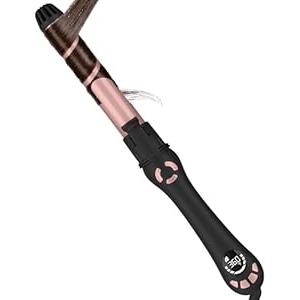 New Version Lanvier Rotating Curling Iron 1.25 Inch Automatic Curling Wand for Waves; Tourmaline Ceramic Self Curler with 2 Rotating Speed, 11 Adjustable Temperature & Dual Voltage for Worldwide Use