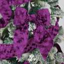 MEEDEE Purple Wired Velvet Ribbon 4 Inch Wide Double Sided for Christmas Tree, Holiday Crafts, Home Decor, Topper Bow, Garlands, Wreaths (10 Yards)