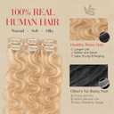 Rich Choices Short Clip In Hair Extensions Real Human Hair-Wave/Curly 6 Pcs Single Clip Hairs Extensions For Women-Mini Clips Hairpieces-10 Inch #18P613 Ash Blonde Highlighted Bleach Blonde