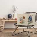 Vintage Butterfly Floral Throw Pillow Covers 18x18, Cottagecore Wildflowers Butterfly Decorative Pillow Covers for Home Living Room Bedroom, Floral Accent Pillows Cover Pillowcases Set of 2