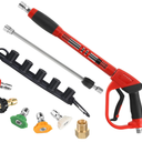 Tool Daily Deluxe Pressure Washer Gun, with Replacement Wand Extension, 5 Nozzle Tips, M22 Fitting, 40 Inch, 5000 PSI