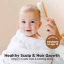 Baby Hair Brush Set for Newborns - Soft Goat Bristle Wooden Baby Brush and Comb Set Newborn Grooming Kit for Cradle Cap, Durable & Gentle, Boy, Girl Infant Essentials Care Kit (Regular, Walnut)