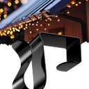 Gutter Clips for Hanging Outdoor Lights: 100 Pcs Metal Black Christmas Light Clips for outside String Lights - Weatherproof Gutter Clips for Xmas Halloween Seasonal Rope Mini Decoration Lights
