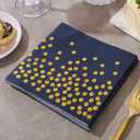 100PCS Blue Party Napkins Gold Dot Cocktail Paper Napkins Beverage Napkin for Birthday Wedding Dinner Disposable Supplies
