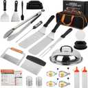 Griddle Accessories Kit, 25pcs Flat top Griddle Cooking Accessory Set for Blackstone and Camp Chef with Scraper, Fork, Tongs, Burger Press, Basting Cover, Egg Ring for Outdoor/Camping BBQ