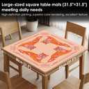 Preppy Pink and Orange Tiger Mahjong Mat with Rules for Table 31.5 X 31.5 in, Mahjong Gifts for Women, Pink and Orange Home Decor Anti-Slip Table Cover Tablecloth (Orange)