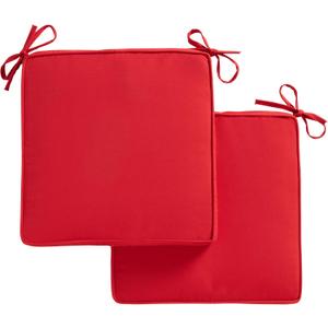 Sunbrella 17 in. Square Outdoor Corded Chair Pad, Canvas Jockey Red