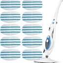 BlueStars 10-Pack Replacement Microfiber Steam Mop Pads Compatible with PurSteam ThermaPro 10-in-1 and ThermaPro 211 Steam Mop Cleaners Washable and Reusable Mop Pads for Steamer Floor Cleaning