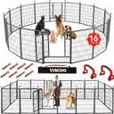 Dog Playpen Outdoor, 16 Panels 40" High Metal Dog Fence with Gate