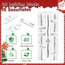 Christmas Wooden Blocks Stacking Game, Snowflake Collapsible Tower Game for Family Game Nights, Parties & Festive Decor, Suitable for Indoor/Outdoor Play