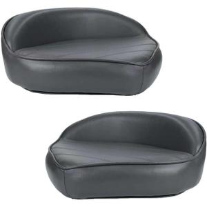 Casting Seat Fishing Bass Boat Seat, Marine Grade Vinyl Exterior Universal Pro Casting Deck Seat for Fishing Jon Bass Tracker Pro Butt Chair, Dark Grey-2Pack,15W x 11D x 6H