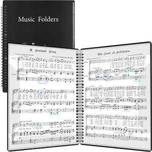 Sheet Music Folder, Music Folder, Premium Spiral Binder Organizer for Sheet Music, Sturdy Double Side Writable 60 Pages Music Sheet Folders Fits Letter Size (8.5 x 11 inches) by RNSXYAT