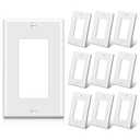 BESTTEN 10 Pack 1-Gang Decorator Wall Plate, Standard Size, H4.53” x W2.76”, Unbreakable Polycarbonate Outlet and Switch Cover, White, UL Listed