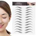 FILFEEL 6D Eyebrow Sticker, Professional Eyebrow Stickers Transfer Sticker Eyebrow Makeup Tool for Women and Girls (Black)(BLACK-10), 2 Pack