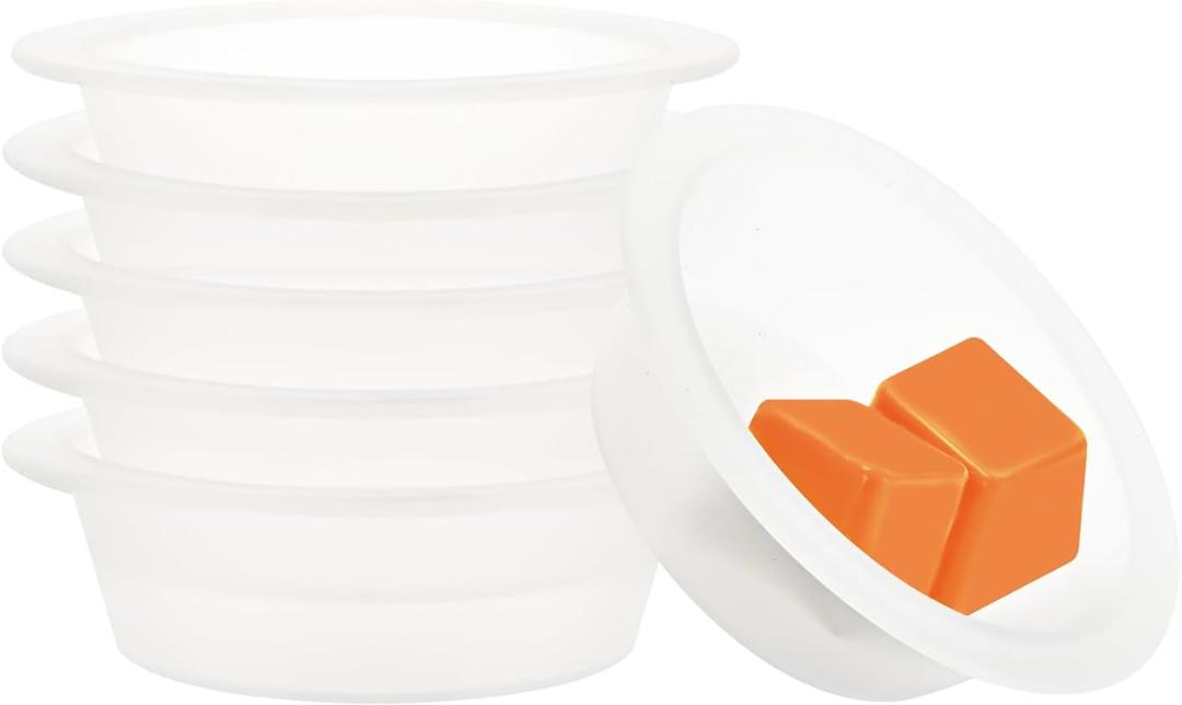 ASAWASA 6 Pcs Reusable Silicone Wax Melt Warmer Liners, Leakproof, No Mess, No Scrape, Non-Toxic, BPA Free, 2.48 in in Bottom DiameterMedium Size 6pcs