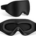 FlyCoco 99% Fully Block Out Light Eye Sleep Mask, 3D Deep Contoured Eyes Cover Zero Pressure, Long Lash Extension Eyes Mask with Adjustable Straps for Sleeping Travel Home Nap Rest Women Men (Black)