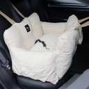 JACKO & CO - Premium Medium Dog Car Seat for Dogs 25-40lbs (Beige Medium)