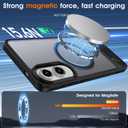 2 x Magnetic for Samsung Galaxy S25 Edge Case,[Fits for Magsafe][Anti-Slip Edge][Matte Translucent][2 Stand Ways] with Invisible Stand Shockproof Phone Case for Galaxy S25 Edge 6.7'' Black