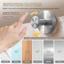 2026 Upgraded Drill-Free Suction Cup Hooks, Stainless Steel Suction Cup Hooks for Shower, Mirror, Wall, Bathroom, Glass, Hanging Towels - 4 Pack, Brushed Silver