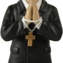 Praying Boy Statue, First Communion Gifts for Boys, Resin Baptism Figurine for Tabletop or Shelf Display, Suit for Birthday and Christian Celebrations, 4.92" H