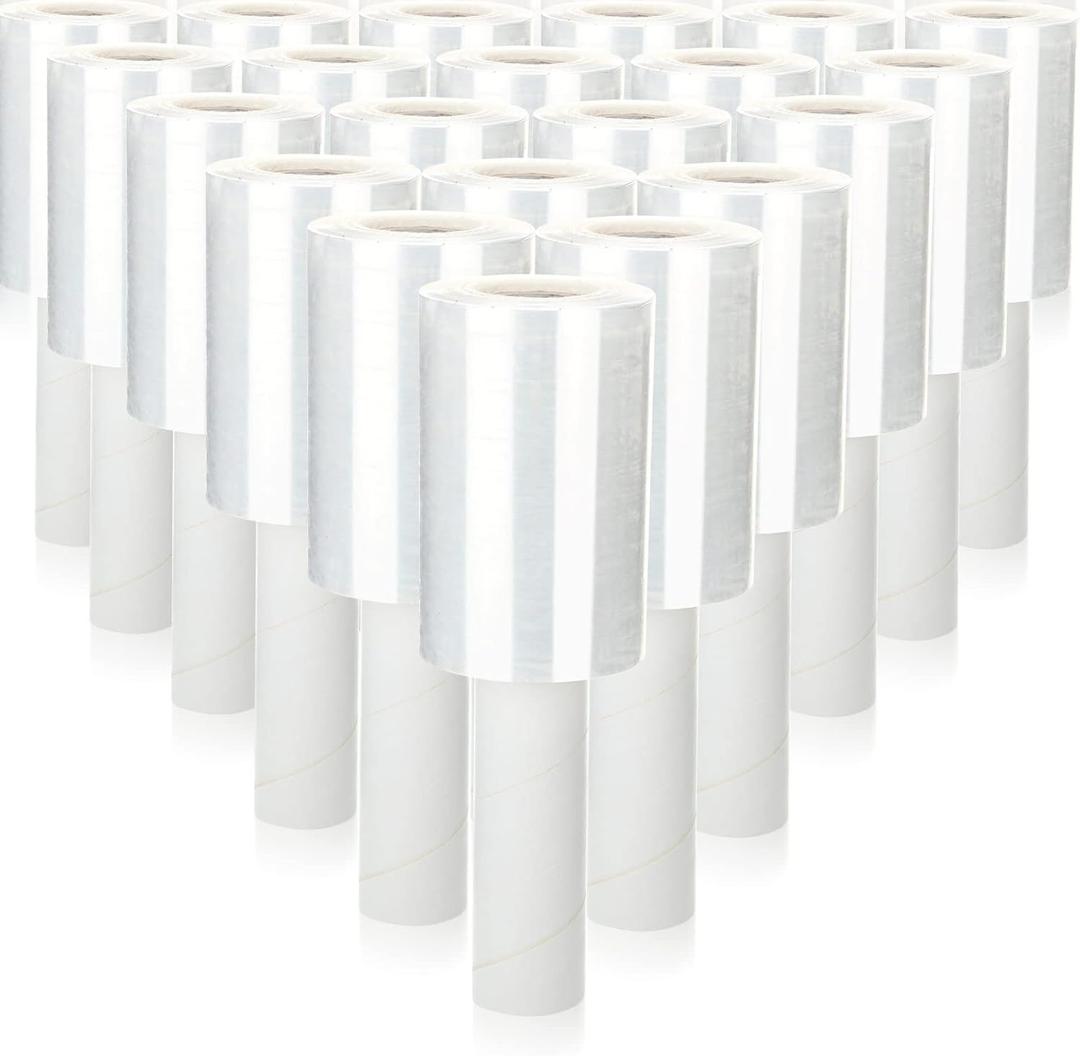 Sherr 20 Pack 5 Inch Stretch Shrink Film Roll Clear Plastic Wrap for Moving Packing with Handle 800 Feet 80 Guage Thick Industrial Self-adhering for Packaging Furniture Luggage Supplies
