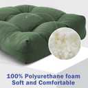 IPYNBAP Outdoor Chair Cushions Set of 4, Patio Chair Cushions with Ties, 19x19+5 Tufted Outdoor Seat Cushions, Waterproof Patio Furniture Cushions, Outdoor Dining Chair Pads, Forest Green