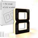 ISUNMEA 6.7 Inch Solar Lighted House Numbers for Outside, Light Up Waterproof LED Address Signs for Houses, Backlit Illuminated Exterior Modern House Numbers Light (8-Black, 6.75IN)