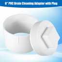 6 Inch PVC Sewer Cleanout Adapter with Plug Pipe Fitting, DWV Flush Sewer Cleanout Cap Drainage Sewer Cleanout Cap for Garden Outdoor Drainage Piping System