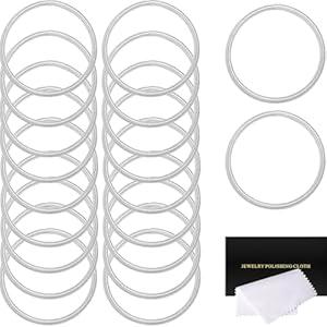 20 Pcs Charm Bracelet Chain Silver Expandable Charm Bracelet Kit 4mm Dainty Snake Chain Bangle Bracelets Chain with Polishing Cloth for Christmas Mother's Day DIY Women Jewelry Making Gifts Supplies