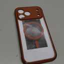 BERFY for iPhone 17 Pro Max Case, Compatible with MagSafe, Built-in Privacy Screen Protector, Camera Protection, Shockproof Full Body Phone Case 6.9", Clear Dark Orange